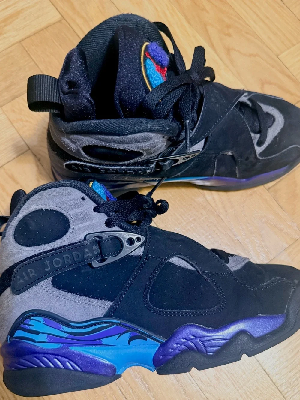 Jordan Kids' Sneakers - Black with Purple & Teal Accents